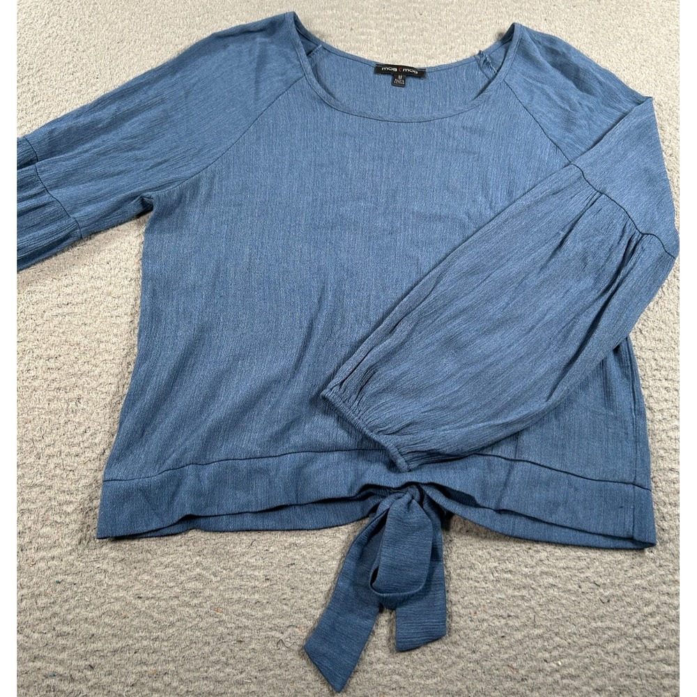 Moa Moa Blouse‎ Top Women's Medium Blue Cocktail Party Resortwear Minimalist